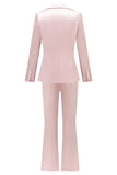 Gris rose pic revers satin slim fit femmes costumes