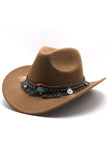 Chapeau de cowboy western vintage à large bord Fedora Gentleman Sir Church