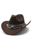 Chapeau de cowboy western vintage à large bord Fedora Gentleman Sir Church