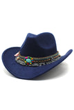 Chapeau de cowboy western vintage à large bord Fedora Gentleman Sir Church