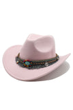 Chapeau de cowboy western vintage à large bord Fedora Gentleman Sir Church
