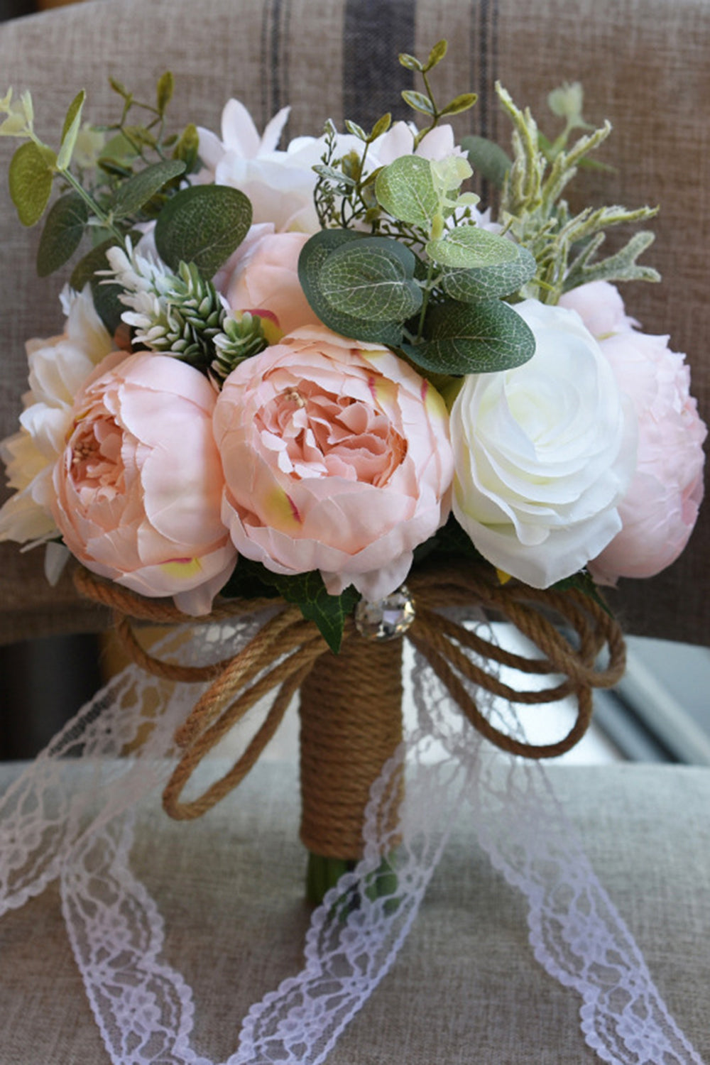 Bouquet de mariage artificiel rose