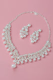 Perle Strass Pendentif Collier Boucles d’oreilles Diadème Ensemble de bijoux