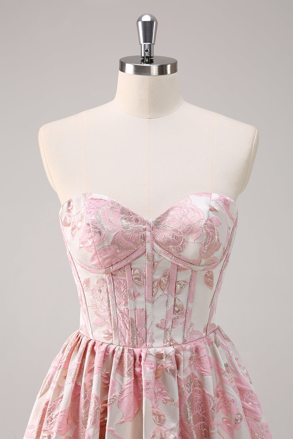 Mignon bleu A-ligne Sweetheart Brocart Corset Robe de soirée Longue