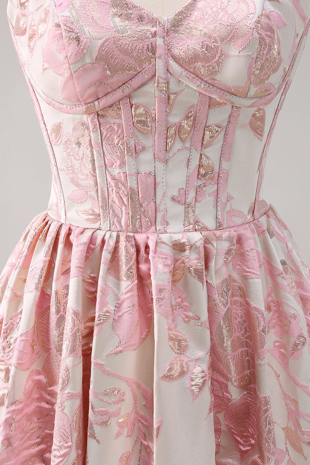 Mignon bleu A-ligne Sweetheart Brocart Corset Robe de soirée Longue