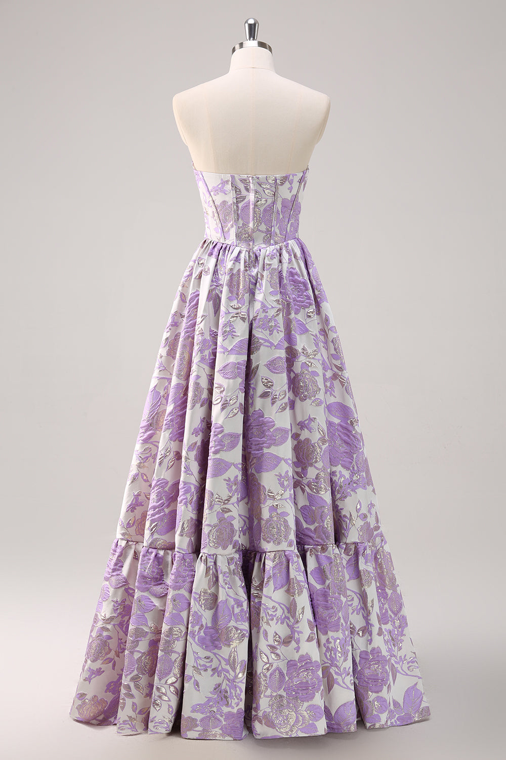 Mignon bleu A-ligne Sweetheart Brocart Corset Robe de soirée Longue