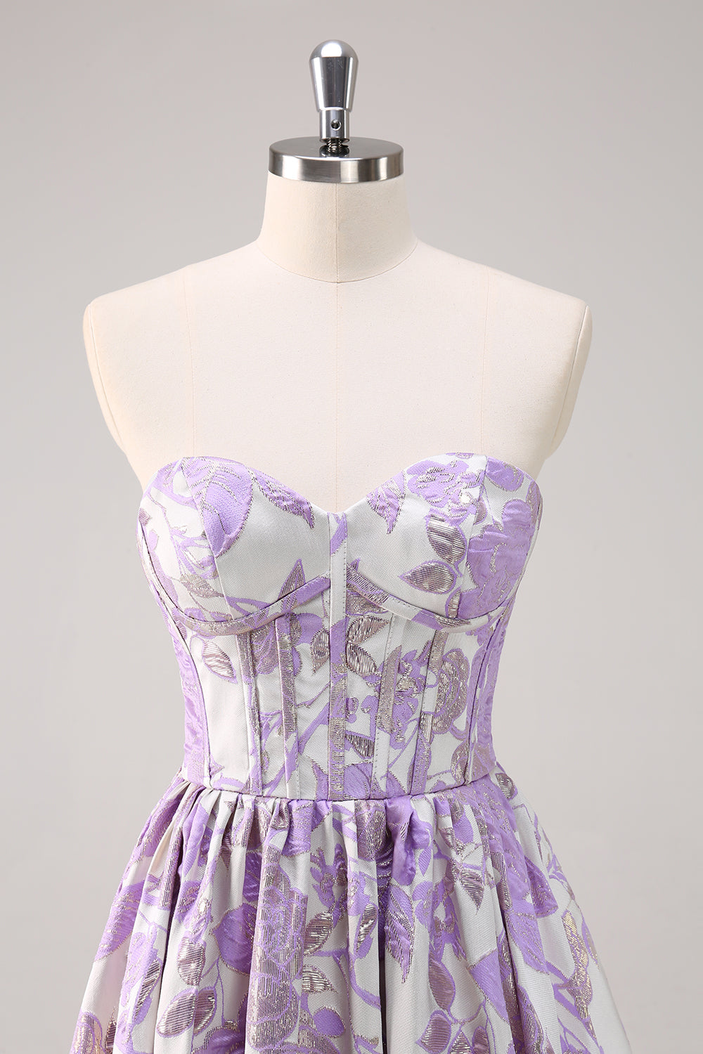 Mignon bleu A-ligne Sweetheart Brocart Corset Robe de soirée Longue