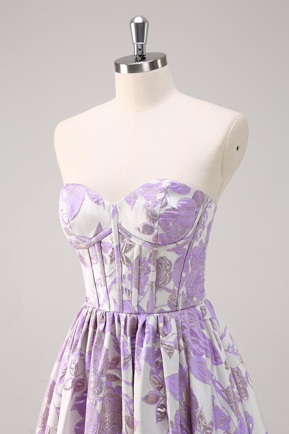Mignon bleu A-ligne Sweetheart Brocart Corset Robe de soirée Longue