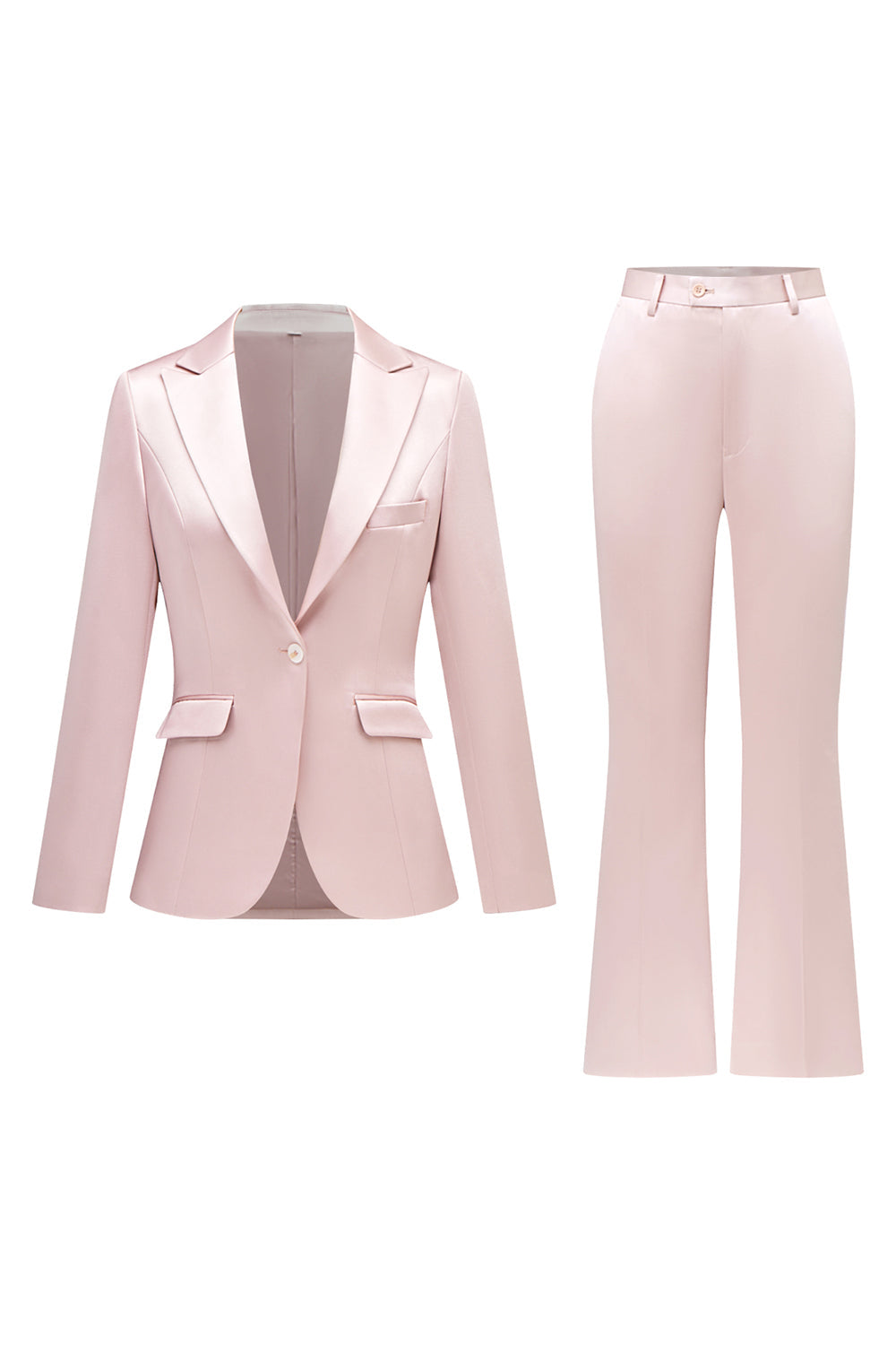Gris rose pic revers satin slim fit femmes costumes