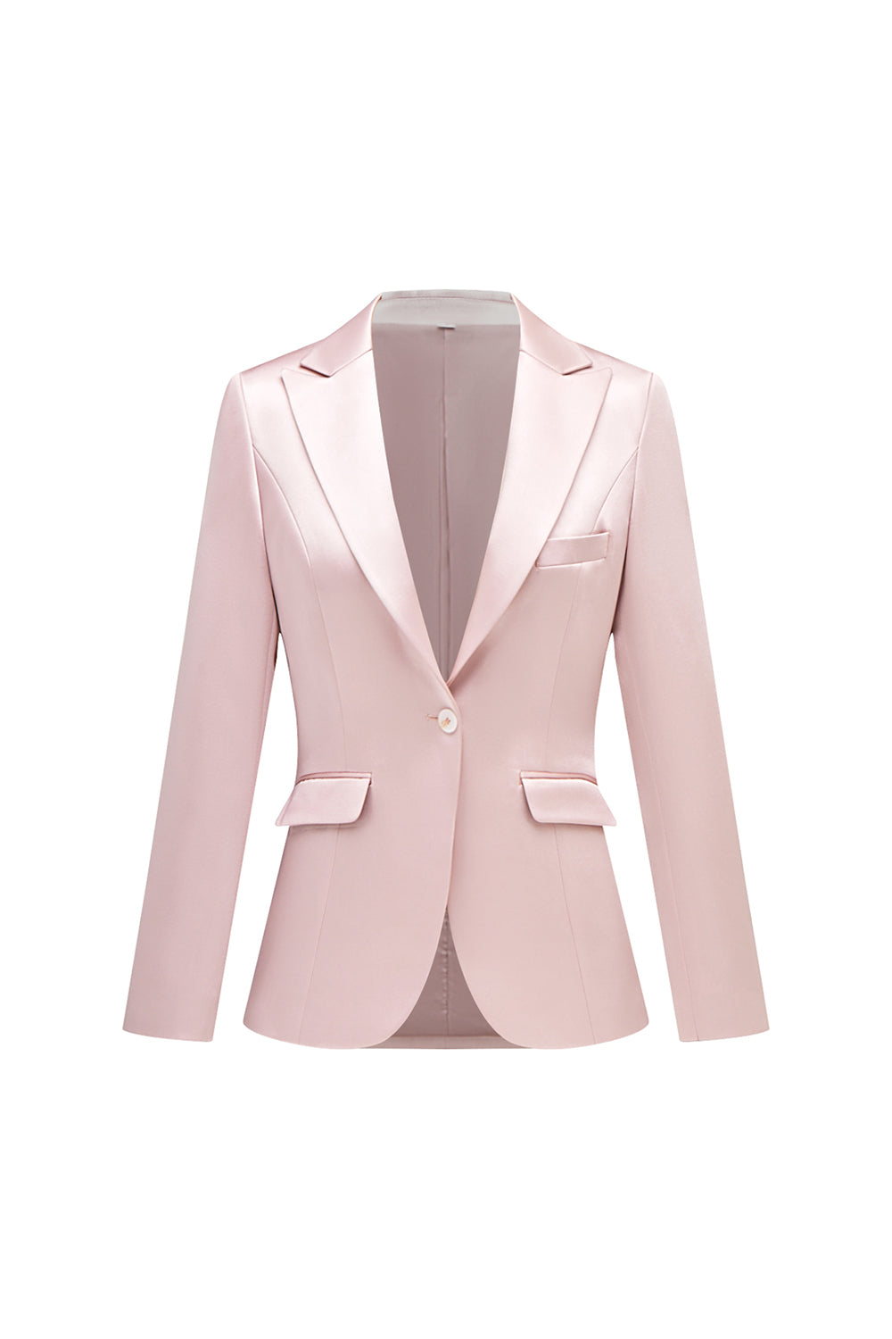 Gris rose pic revers satin slim fit femmes costumes
