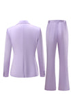 Satin violet Double Breasted Peak Revers 2 Pièces Femmes Costumes