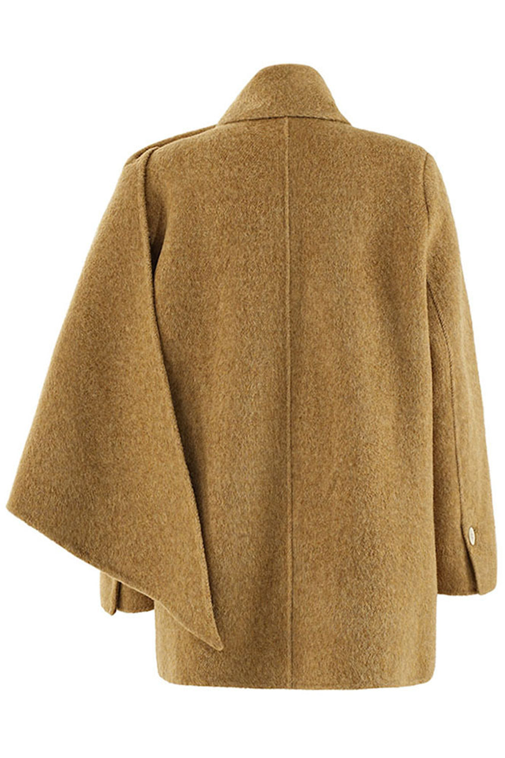 Manteau en simili cuir Kahki en laine