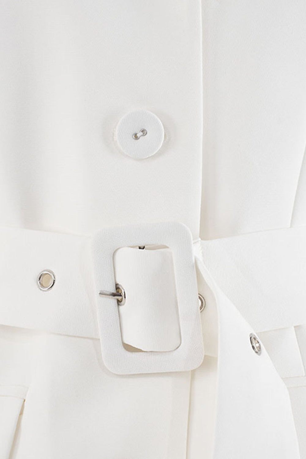 Blanc ceinturé plissé mousseline de soie femmes Blazer