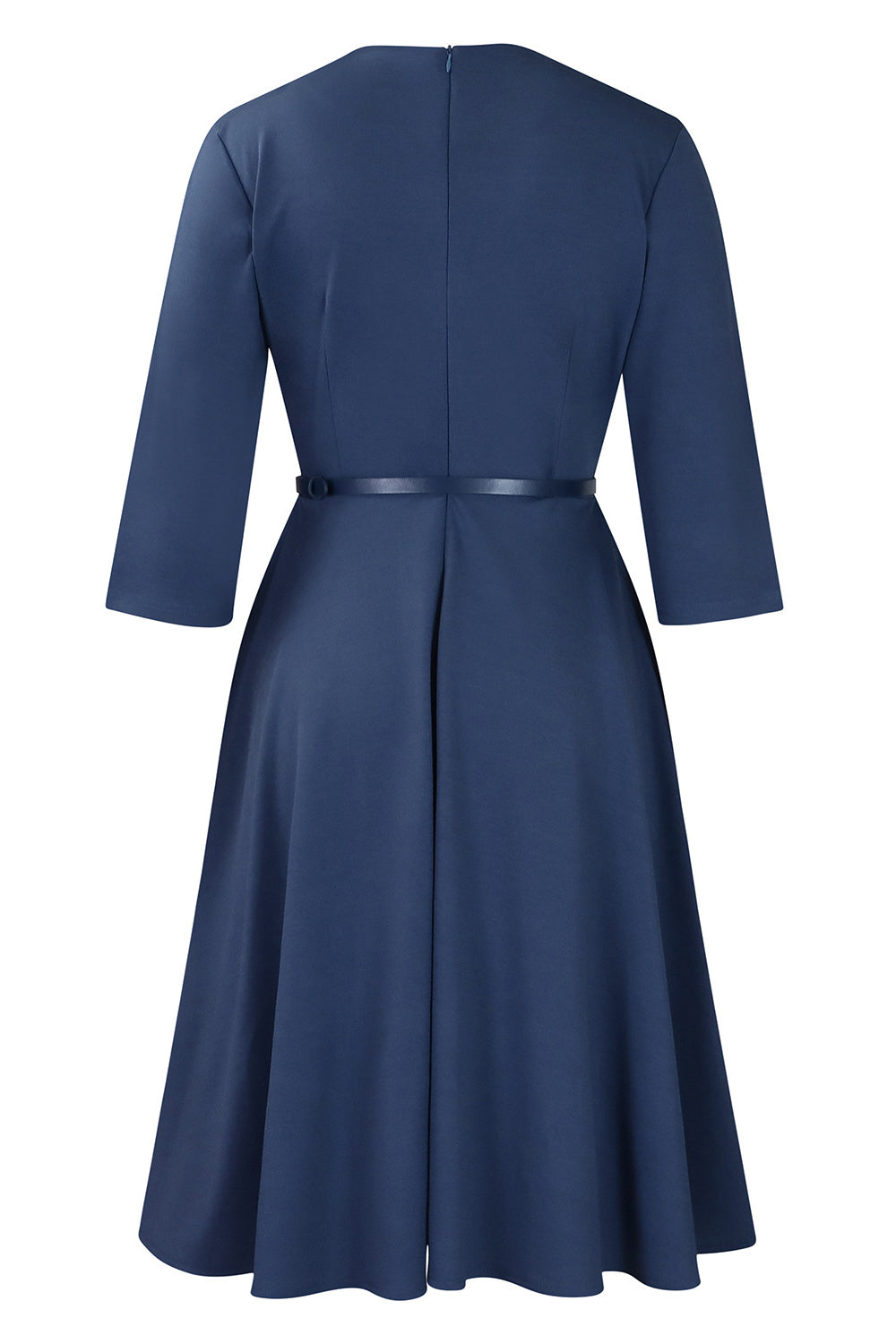 Robe de cocktail à manches longues gris bleu A Line Lavers