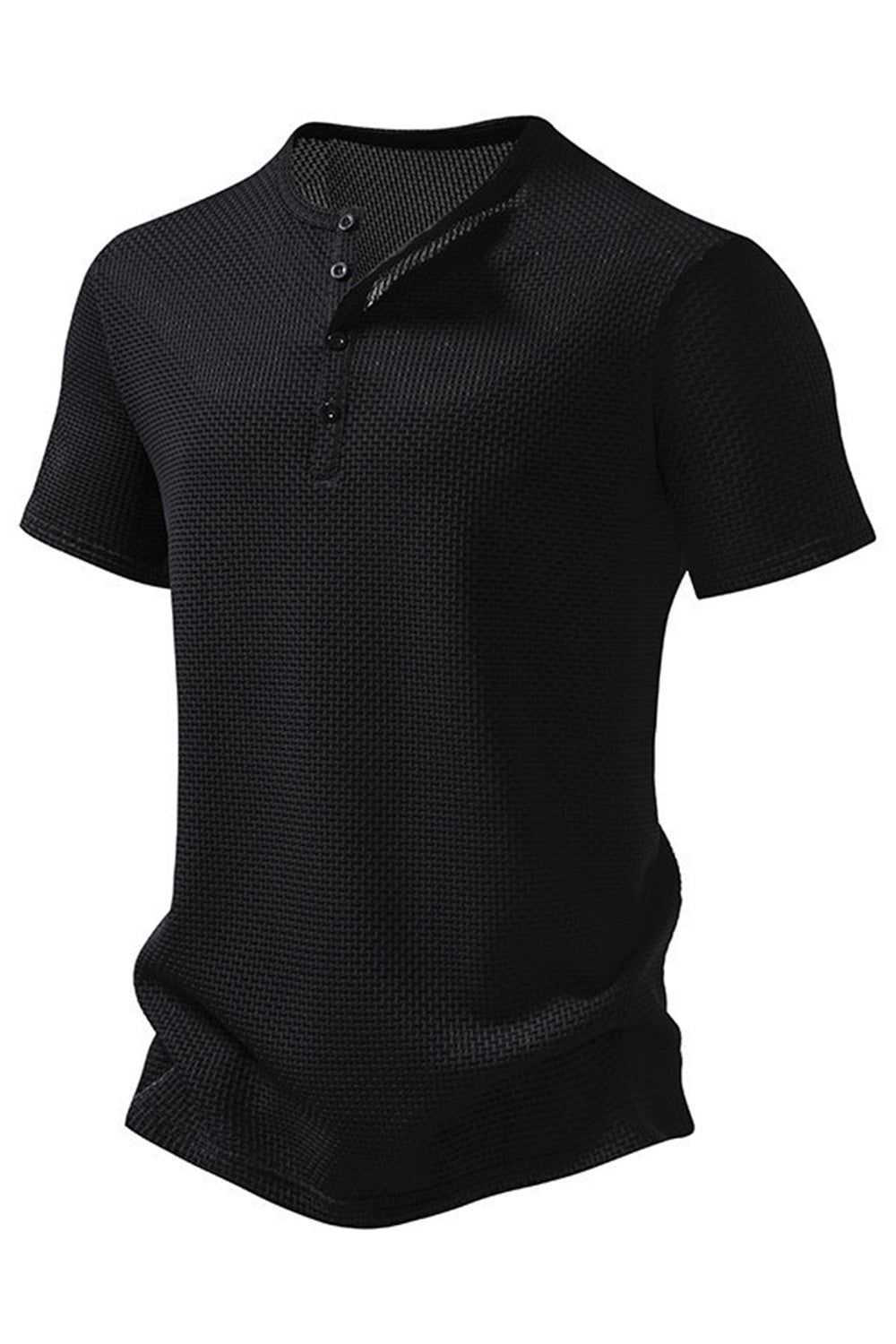 Boutons Été Manches Courtes Blanc T-shirt décontracté pour hommes