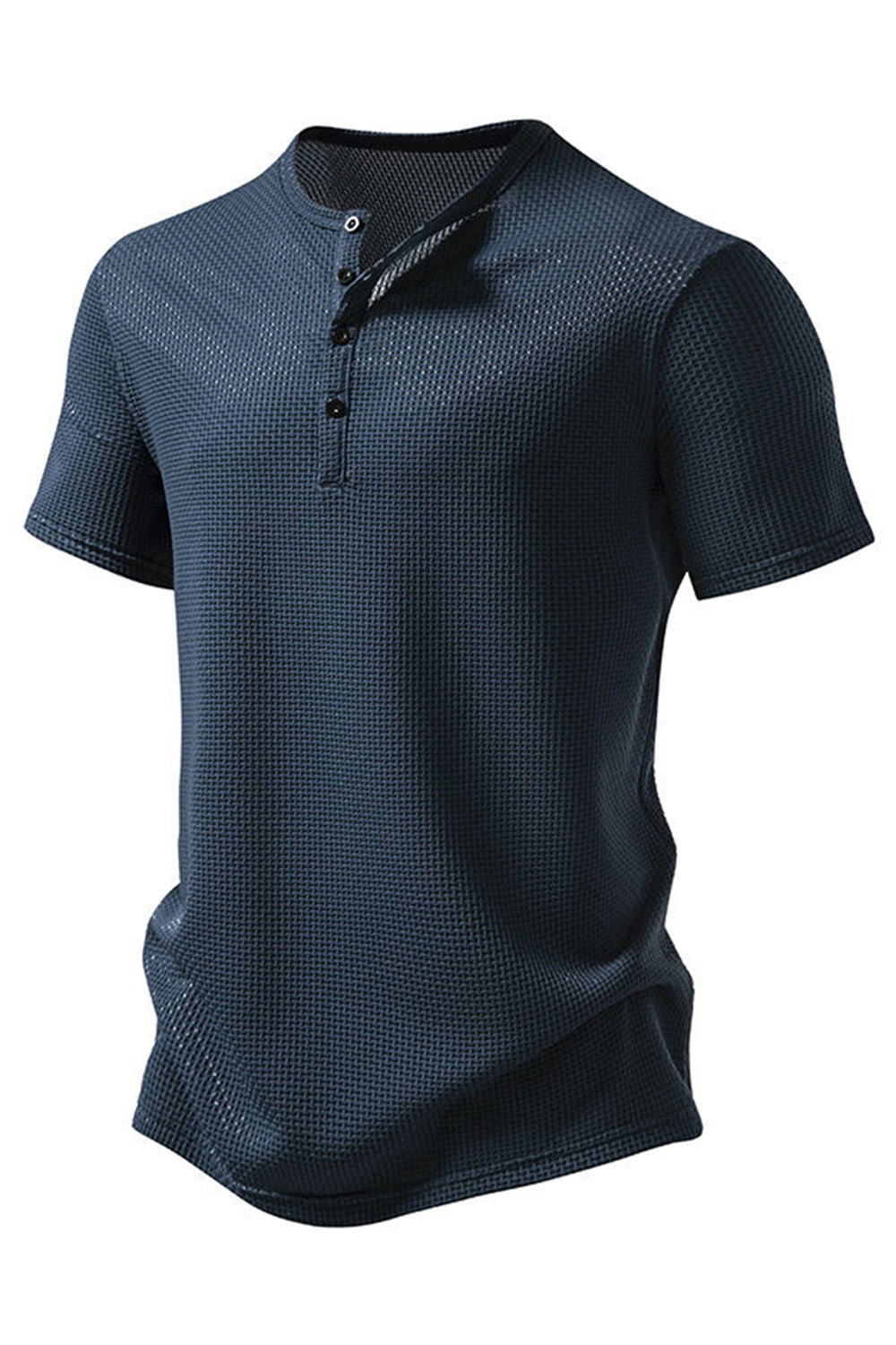 Boutons Été Manches Courtes Blanc T-shirt décontracté pour hommes