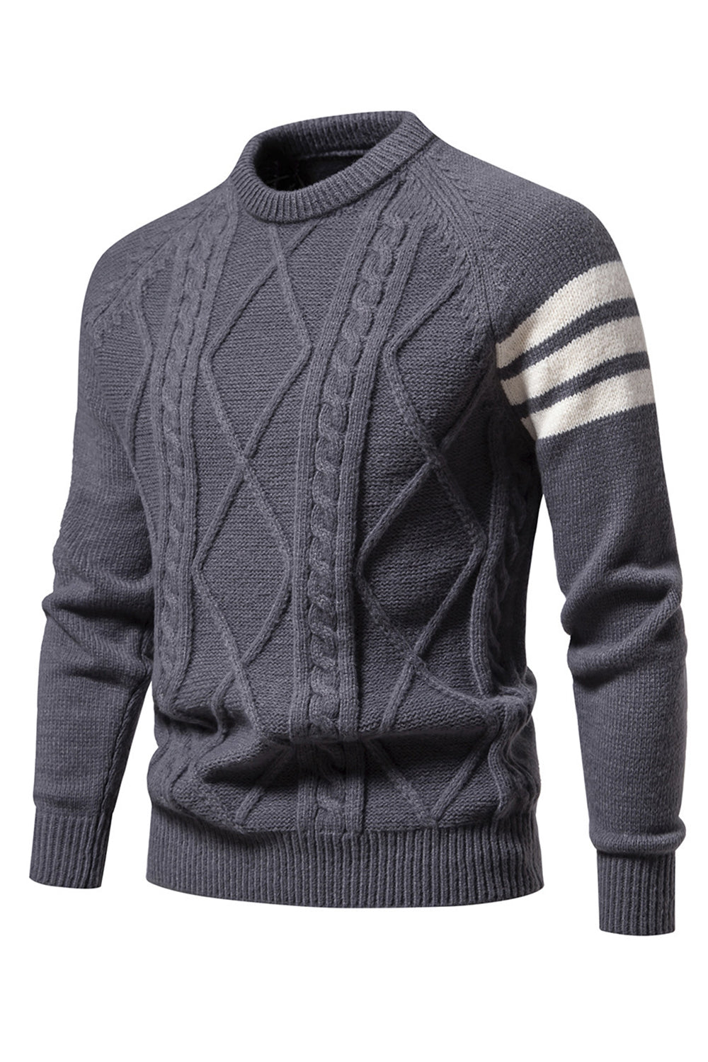 Pull à col rond slim fit gris pour homme