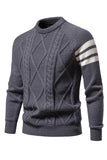 Pull à col rond slim fit gris pour homme