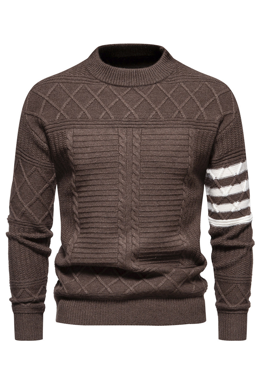 Pull torsadé col rond homme blanc