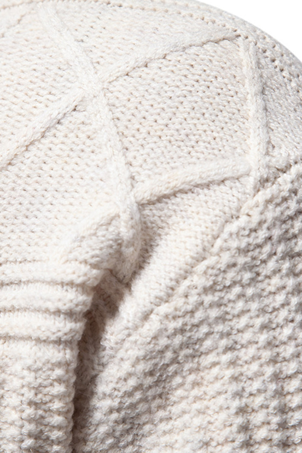 Pull torsadé col rond homme blanc