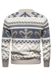 Pull en maille imprimé kaki coupe slim homme