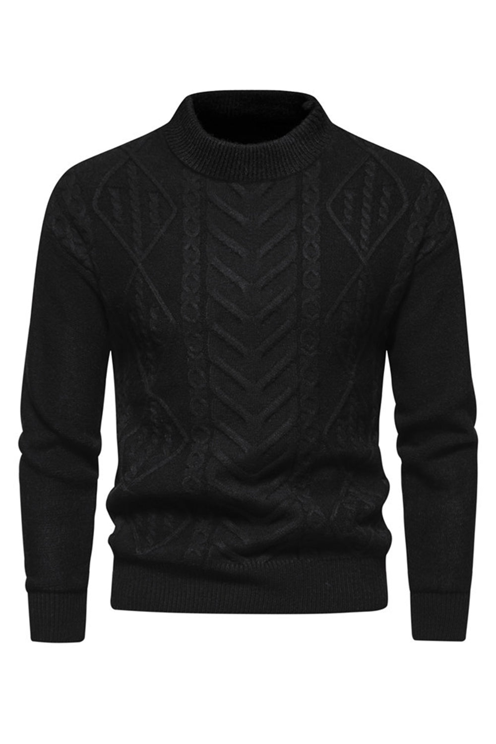 Pull en maille jacquard blanc à col rond pour homme
