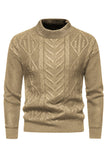 Pull en maille jacquard blanc à col rond pour homme
