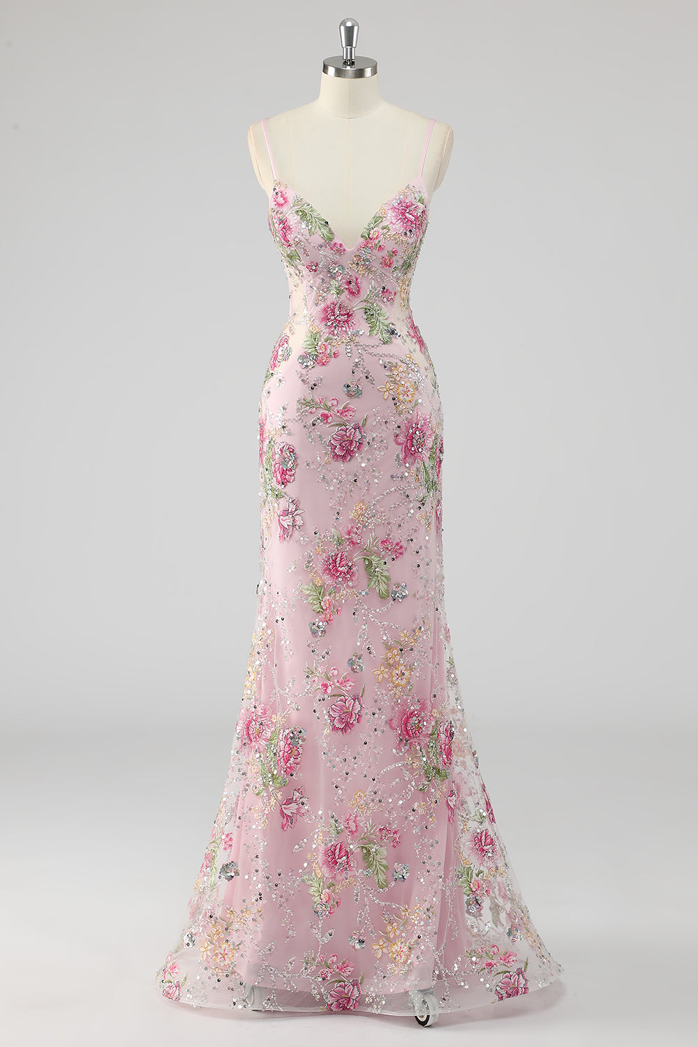 Paillettes Sirène Spaghetti Bretelles Robe de soirée Noir à Sequins avec Appliques