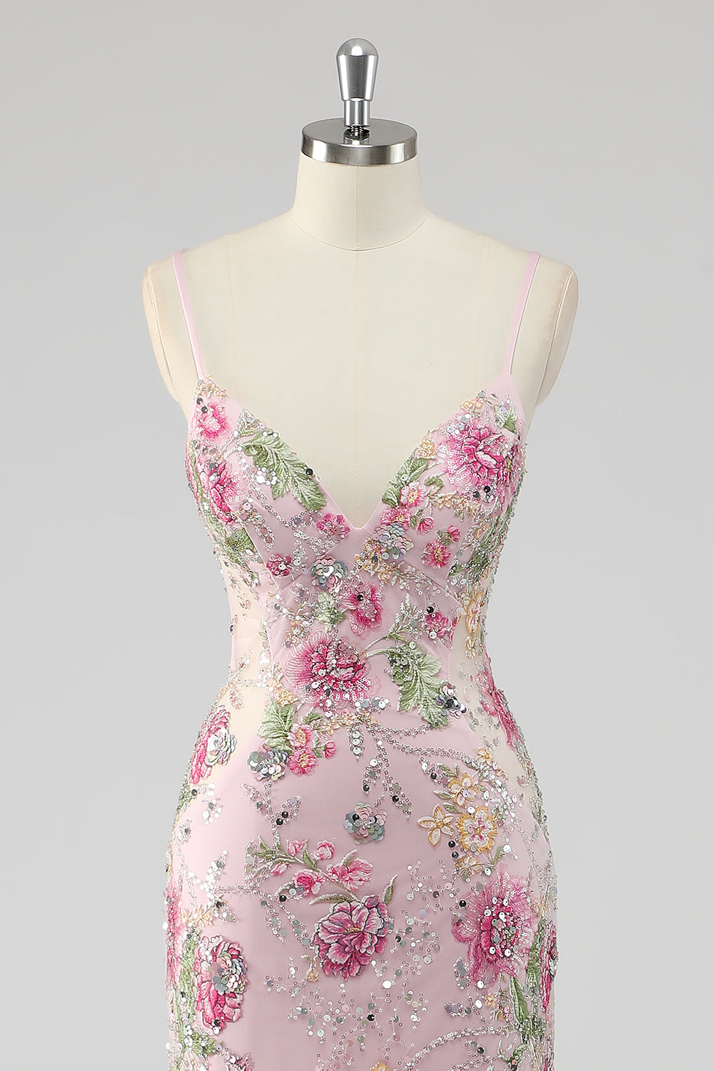 Paillettes Sirène Spaghetti Bretelles Robe de soirée Noir à Sequins avec Appliques