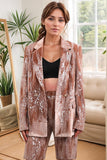 Dusty Rose velours cranté à paillettes 2 pièces Costumes