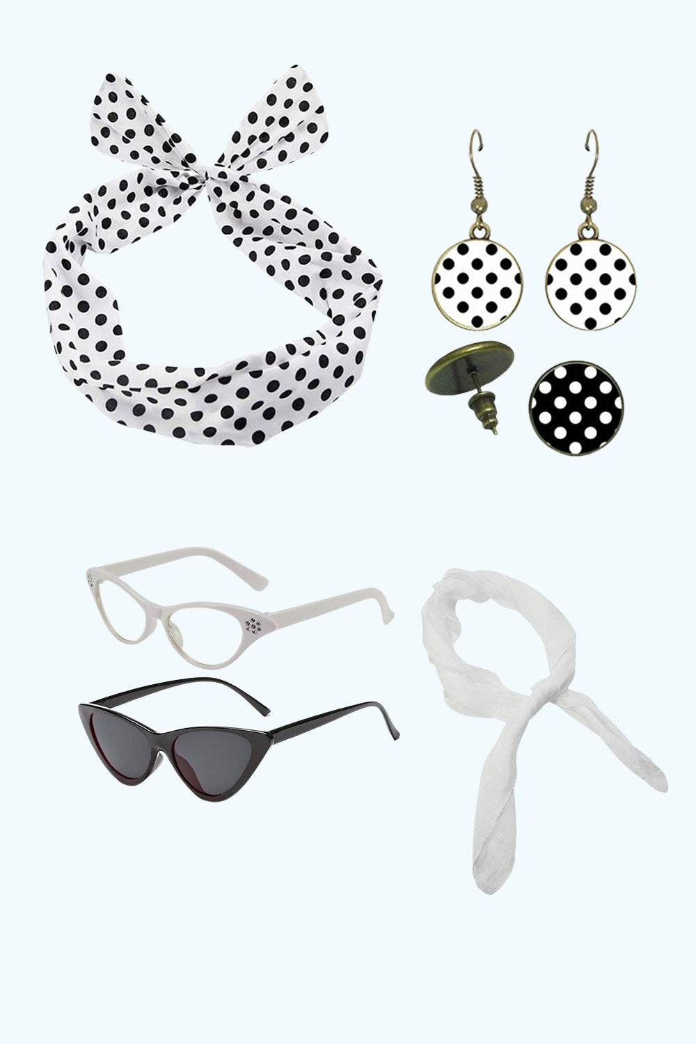 Noir des années 1920 Party Five Pieces Accessoires Sets