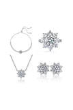 Paillettes d’argent 4 pièces ensemble de bijoux