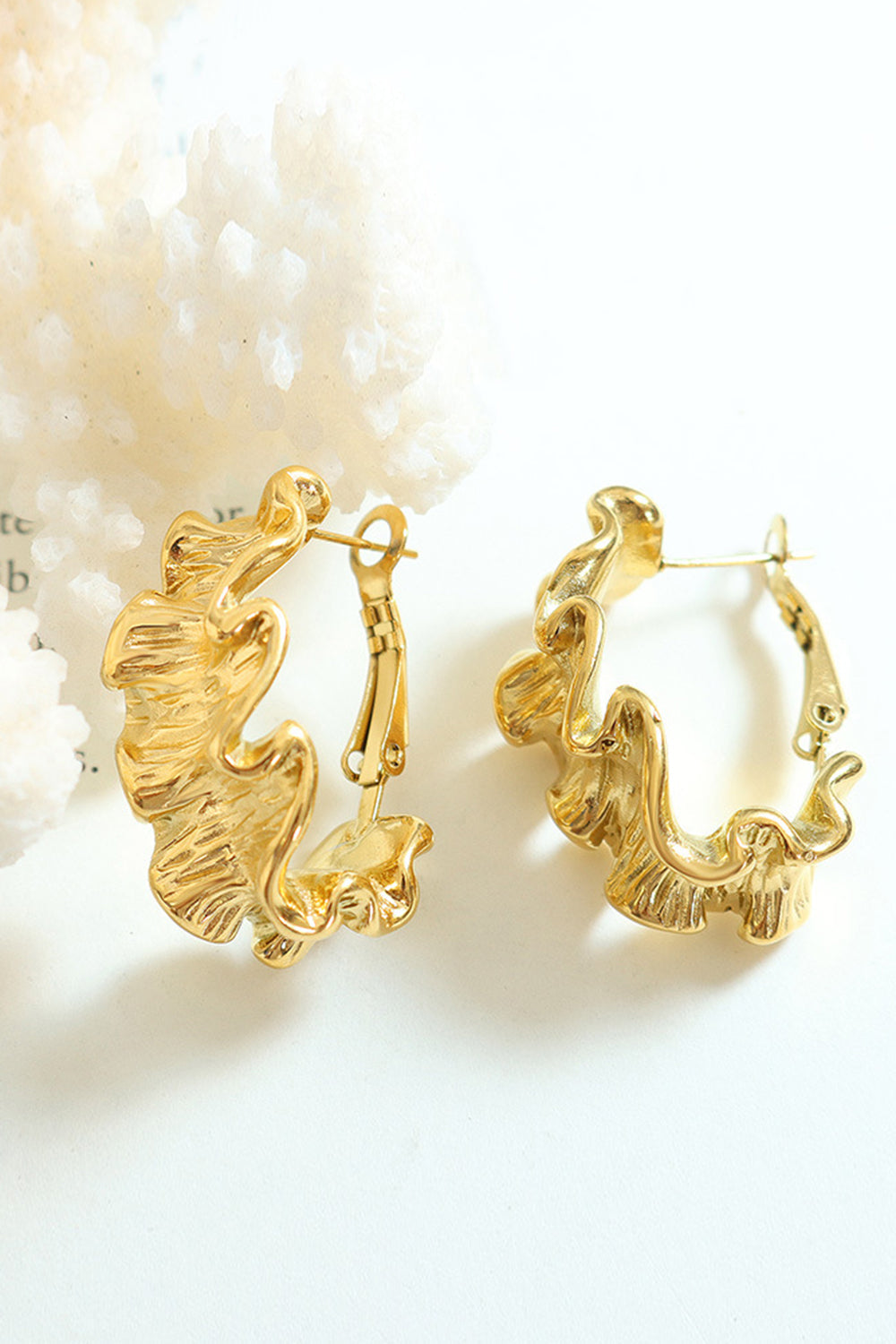 Boucles d’oreilles Cercle d’Or Vague