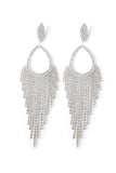 Boucles d’oreilles pendantes strass en argent scintillant