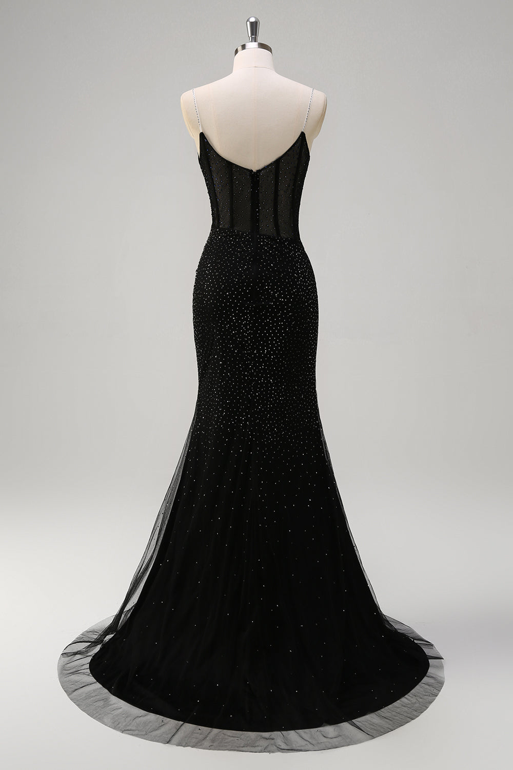 Robe De Soirée longue avec fente de sirène corset bleu royal avec perles