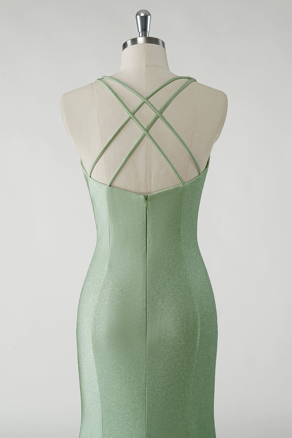 Robe De Soirée longue vert fourreau scintillant avec fleurs 3D