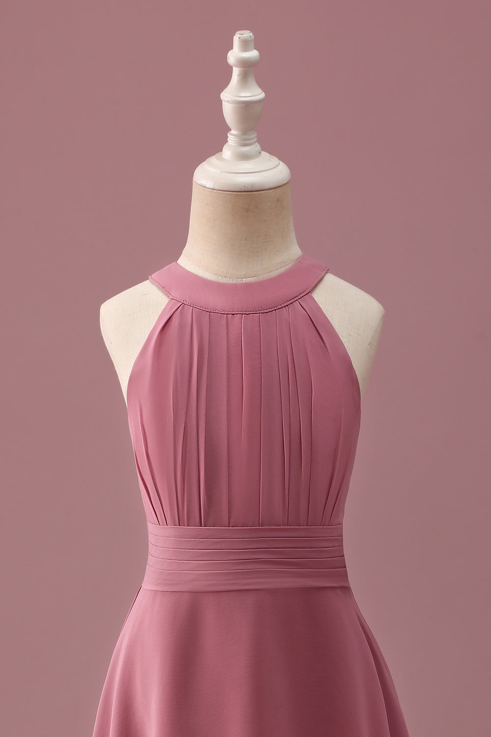Desert Rose Halter Mousseline de soie High Low Junior Demoiselle d’honneur