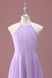 Lilas une ligne lilac dos nu froncé robe de demoiselle d’honneur junior