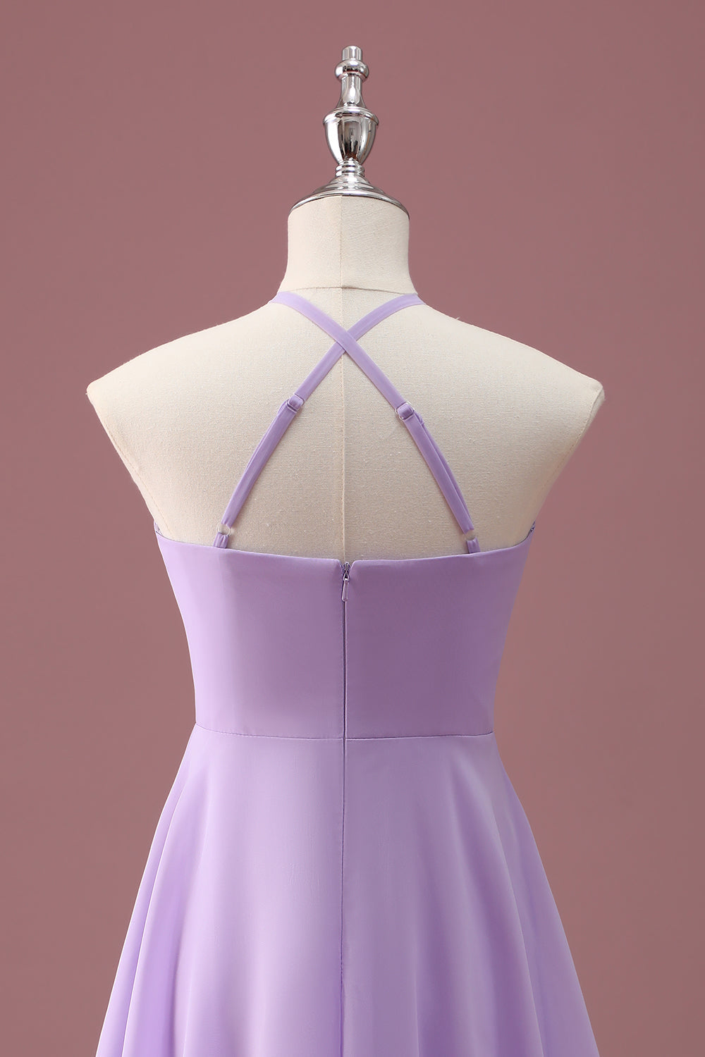 Lilas une ligne lilac dos nu froncé robe de demoiselle d’honneur junior