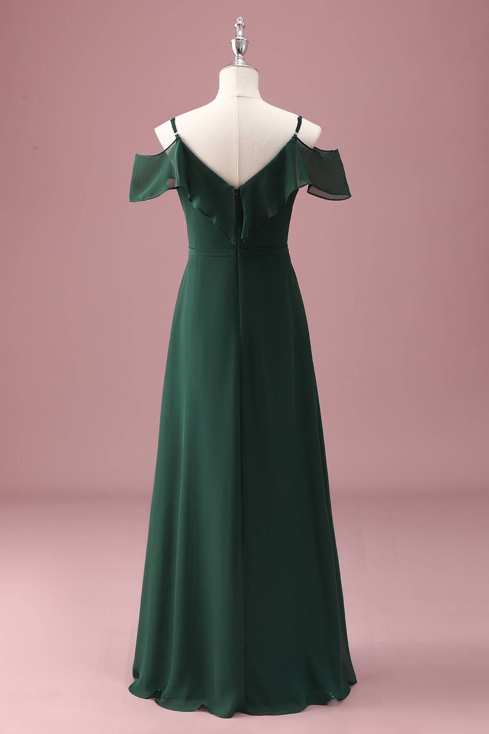 Vert foncé Une ligne dénudée à volants Robe de demoiselle d’honneur junior