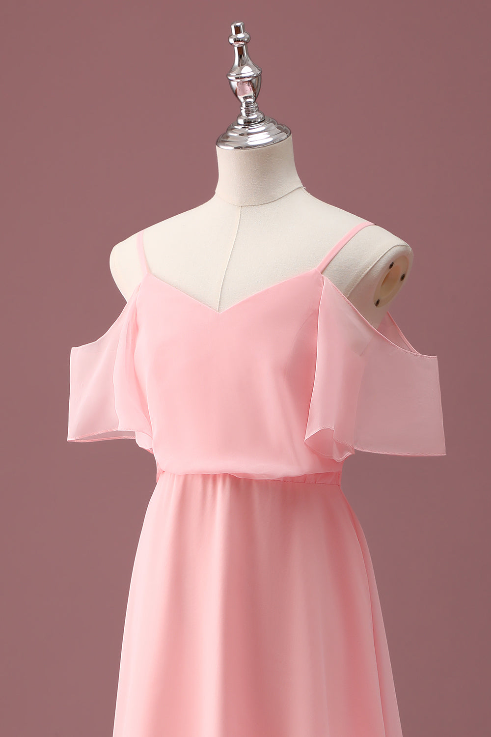 Rose Épaule Dénudée Une Ligne Junior Robe de demoiselle d’honneur