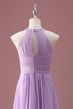 Lilas perlé trou de serrure lilac limar une ligne longue plissée Junior demoiselle d’honneur robe