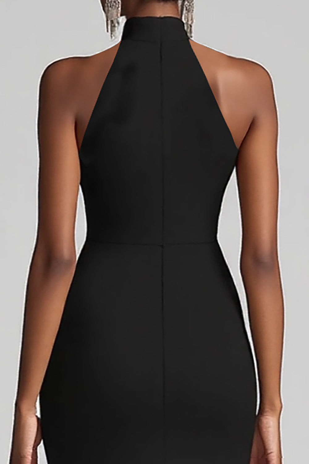 Dos nu Noir à volants Sirène Robe longue formelle avec fente