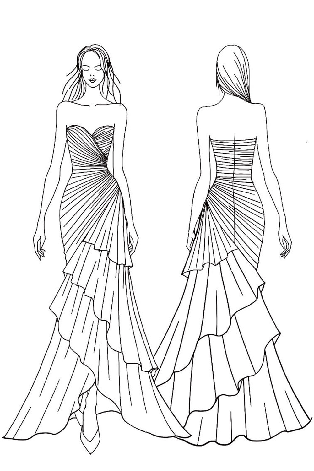 Robe formelle à volants froncés marron foncé