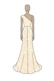 Robe formelle sirène champagne scintillante à une épaule avec paillettes