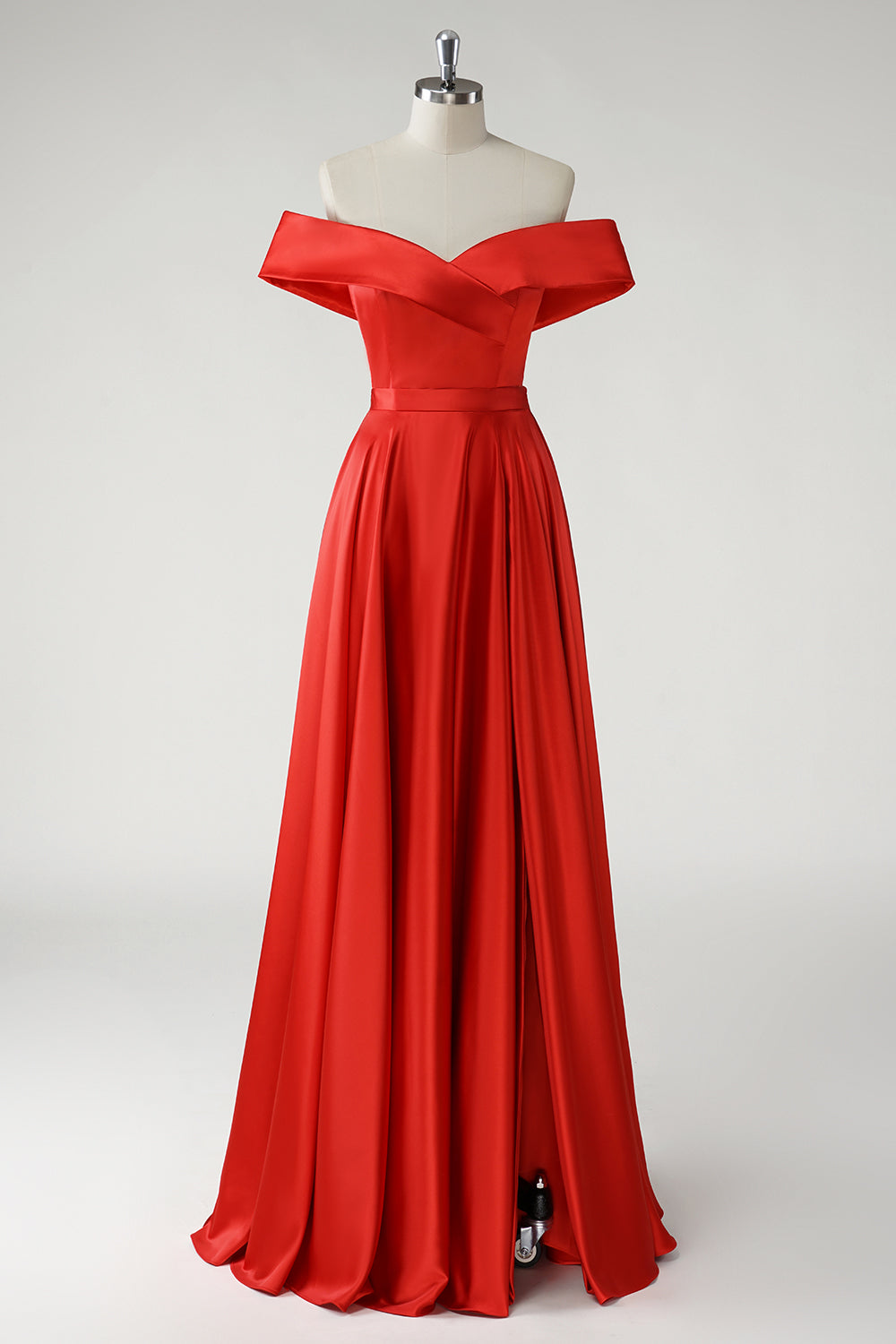 Rouge Une ligne dénudée épaule froncée Robe De Soirée