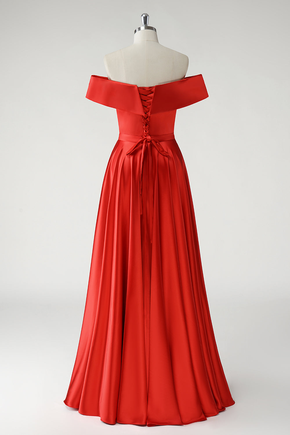 Rouge Une ligne dénudée épaule froncée Robe De Soirée