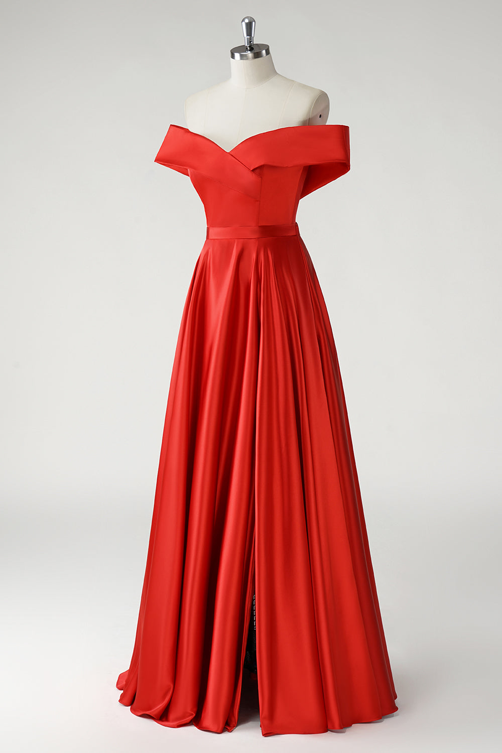 Rouge Une ligne dénudée épaule froncée Robe De Soirée