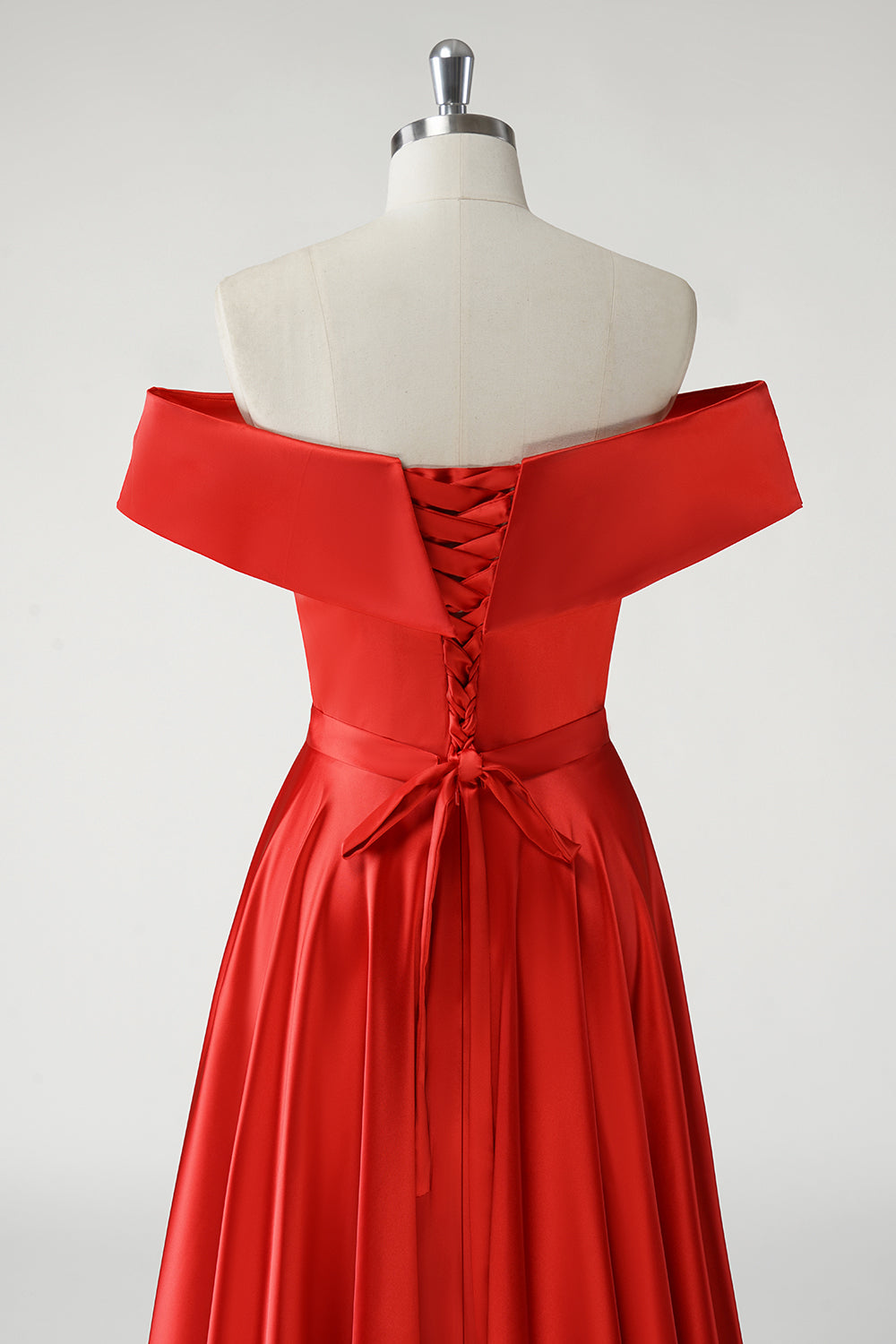 Rouge Une ligne dénudée épaule froncée Robe De Soirée