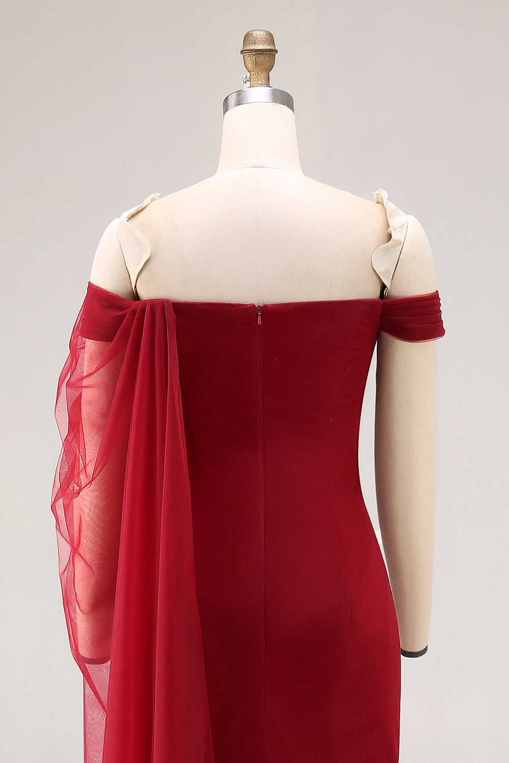 Cabernet Robe de bal militaire longue en tulle sirène à épaules dénudées